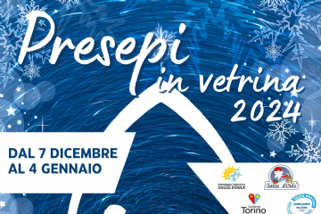 Locandina con disegno di un presepe e titolo dell'evento. Dal 07 dicembre al 04 gennaio sono le date d'inizio e fine dell'evento.