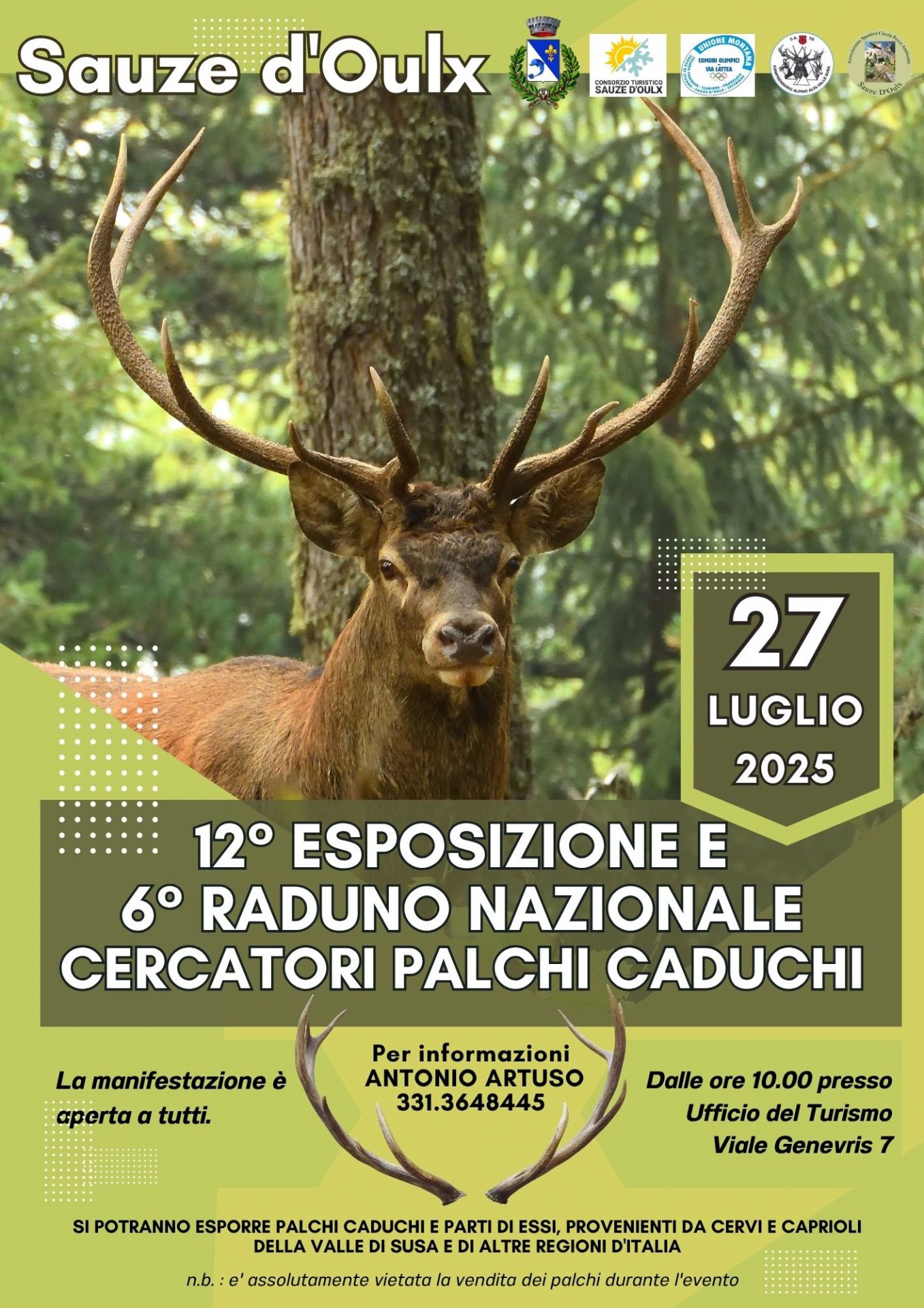Locandina con un cervo al centro ed i dettagli dell'evento che si svolgerà il 27 luglio 2025.
