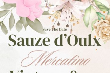 Locandina dei mercatini vintage che si terranno a Sauze d'Oulx 19-20 luglio e il 02 e 03 agosto