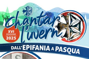 Locandina dell'evento con due donne di cui una suona l'arpa