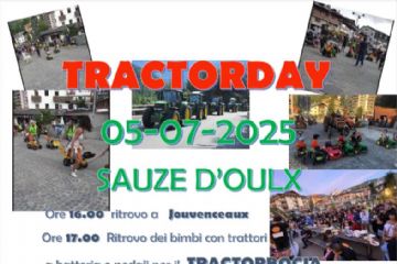 Locandina con foto trattori e programma evento che si terrà il 05 luglio a partire dalle ore 16.00