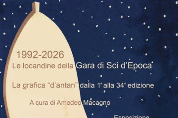 Locandina con uno sciatore