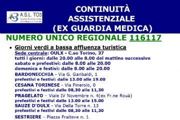 Continuità Assistenziale - Ex Guardia Medica - Montagne Olimpiche - Inverno 2025/2026